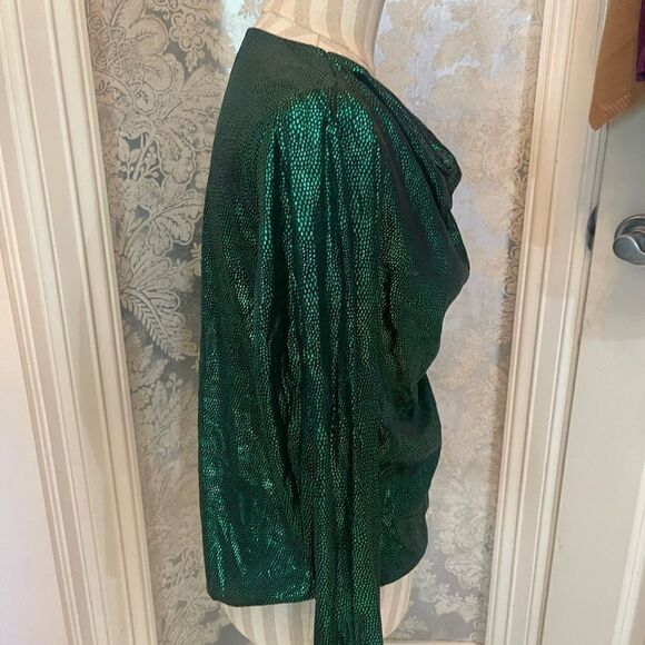 🎃 - GREEN Cowl Neck 80's Style Top! - Picture 3 of 12